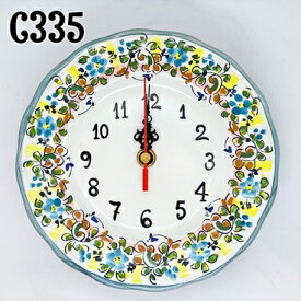 【GRANADA】■かわいいスペイン陶器■　絵皿時計　掛け時計　時計　スペイン陶器　トレド製　手描き　カラフル　プレゼント　ギフト　引っ越し祝い　結婚祝い