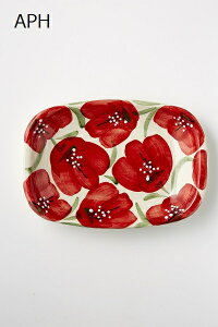 【GRANADA】【自由が丘】 長方形深皿 四角いお皿 スペイン ハエン 民芸陶器 手描き ハンドメイド ハンドペイント