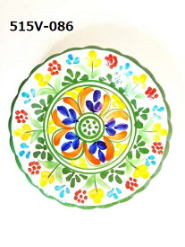 【GRANADA】【自由が丘】スペイン ハエン フリル絵皿 19.5cm 壁掛け 絵皿 陶器 手描き ハエン製 プレゼント ギフト レストラン 装飾　昔柄