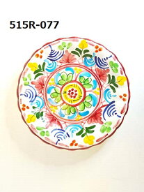【GRANADA】【自由が丘】スペイン ハエン フリル絵皿 盛り皿 19cm 壁掛け 絵皿 陶器 手描き レストラン 装飾 プレゼント ギフトに　 アンダルシアの花咲く皿　 壁に飾れる手描き陶器プレート　フロール・デ　アンダルシア　昔柄