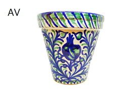 【GRANADA】■かわいいスペイン陶器■　9号プランター 植木鉢　 MJ05 【W27×H25cm】LOS ARAYANES グラナダ焼き　植木鉢　スペイン陶器　民芸陶器　手描き　プレゼント　ギフト