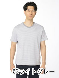 【値下げ】 【DRESS T-SHIRT】AIR SILKETE ボーダー柄 クルーネック半袖Tシャツ Tシャツ/カットソー