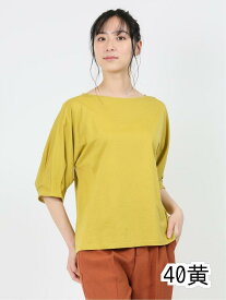 【値下げ】 マルレーヌジョベル/MARLENE JOBERT 接触冷感 クルーネック 5分袖タックTシャツ Tシャツ/カットソー