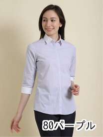 【値下げ】 形態安定 チェック柄レギュラーカラー7分袖シャツ シャツ/ブラウス