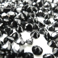 キュービックジルコニア　ルース　2.0mm　ブラック　黒　ラウンドカット　彫金