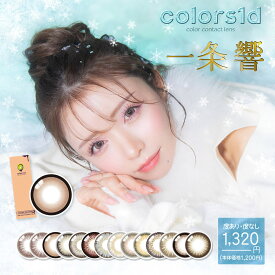 colors 1day (10枚)【2箱】カラーズ カラコン ワンデー カラーコンタクト DIA14.2mm 14.5mm 近藤千尋 ナチュラル ハーフ