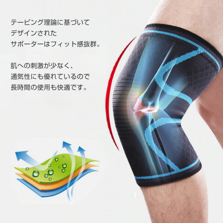 3D立体 膝サポーター 両足セット Mサイズ 負担軽減 男女兼用