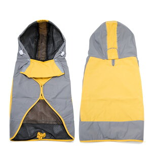 【大型犬向け】レインポンチョ レインコート 6号 8号 大きサイズ 犬服 ペット服 ラブラドール カッパ リード穴あり 尻尾穴 雨の日のお散歩に最適 着せやすい 面ファスナー メッシュ フード