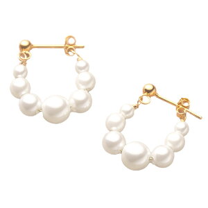 ピアス レディース パールピアス パールフープピアス パール フープピアス カジュアル 淡水真珠ピアス パールアクセ 普段使い 流行 プチプラ 高見え かわいい おしゃれ 韓国ファッション