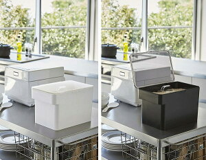 密閉 シンク下米びつ タワー 5kg 計量カップ付 タワー ホワイト ブラック TOWER 3377 3378 米びつ 5kg用 おしゃれ 米櫃 山崎実業 YAMAZAKI 【送料無料】【ポイント5倍】