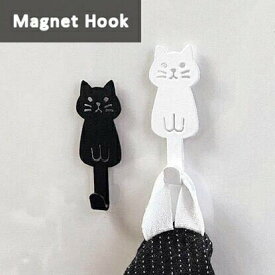 ねこ フック マグネットフック ホワイト ブラック Decole（デコレ）ネコデコキッチン キッチン雑貨 フック ねこ デコレ 猫型 台所 かわいい グッズ 【ネコ 猫グッズ プレゼント 女性 男性 おしゃれ ねこ 雑貨 かわいい 可愛い 大人 モチーフ ギフト】