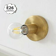照明器具部品 灯具 ソケットポリッシュライト ブラス E26用 LED対応 白熱電球 ゴールド HS3004 ソケット …