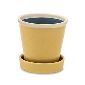 植木鉢 おしゃれ 陶器鉢 フラワーポット パステルカラー カラフル 皿付き 室内 径10cm 高10cm 底穴あり ホワイト イエロー ブラック グレー ターコイズ glossy pot 10