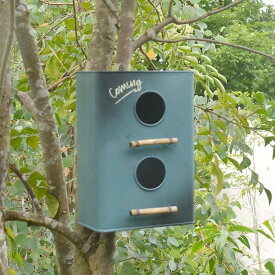 小鳥の家 ティンバードハウス ブルー アンティーク風 azi-azi アジアジ AZ-3005 バードハウス ガーデン ガーデニング 雑貨 ウォールハンギング 吊り下げ はんぎんぐ