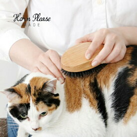 猫 ブラシ キャットブラシ (猫ブラシ) ペットブラシ オークウッド 獣毛ブラシ BOAR Horn Please 志成 107862 猫 キャット 室内用 かわいい ベッド ペット用 くし 櫛