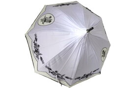 アナスイ ANNA SUI　刺繍　ロゴ入り　花柄　　遮光生地使用　晴雨兼用　婦人傘　深張り　薄紫色　UV　プチパラ　はじきカバー付き