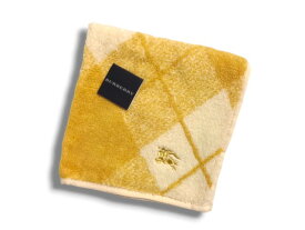 バーバリー　BURBERRY　ハンカチ　タオルハンカチ　綿100％　日本製　ホースマーク刺繍　レディース　イエロー