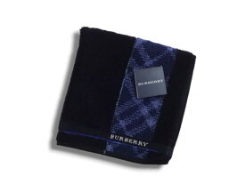 バーバリー　BURBERRY　ハンカチ　タオルハンカチ　綿100％　日本製　ホースマーク刺繍　メンズ　ネイビー