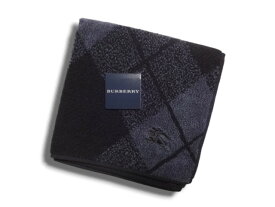 バーバリー　BURBERRY　ハンカチ　タオルハンカチ　綿100％　日本製　ホースマーク刺繍　メンズ　ブラック