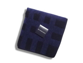 バーバリー　BURBERRY　ハンカチ　タオルハンカチ　綿100％　日本製　チェック柄　メンズ　ネイビー