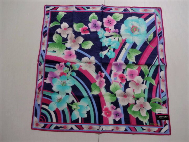 楽天市場】レオナール LEONARD 花柄 横浜手捺染 綿ハンカチ  