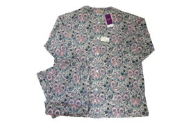 LIBERTY リバティ　ピンク　7分袖8分ズボンパジャマ　L　花柄　薄手　日本製 　綿100％