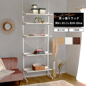突っ張りラック 収納棚 可動棚 高さ調整 省スペース リビング 玄関 キッチン スリム設計 間仕切り 収納ラック おしゃれ ラダーラック 北欧 グランディック