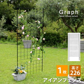 【LINE追加で300円OFFクーポン】アイアンフェンス 高さ226 「グラフ」 1枚【フェンス アイアン ガーデンフェンス ガーデニング 枠 柵 仕切り 目隠し 境目 クラシカル アンティーク 格子 ベランダ つる 薔薇 バラ 朝顔 園芸 ラティス つるバラ 庭誘引 屋外 】