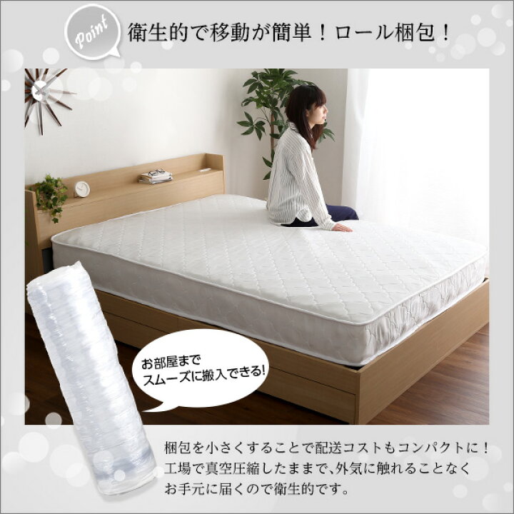 楽天市場】ロール梱包片面仕様ポケットコイルマットレスキングサイズ 