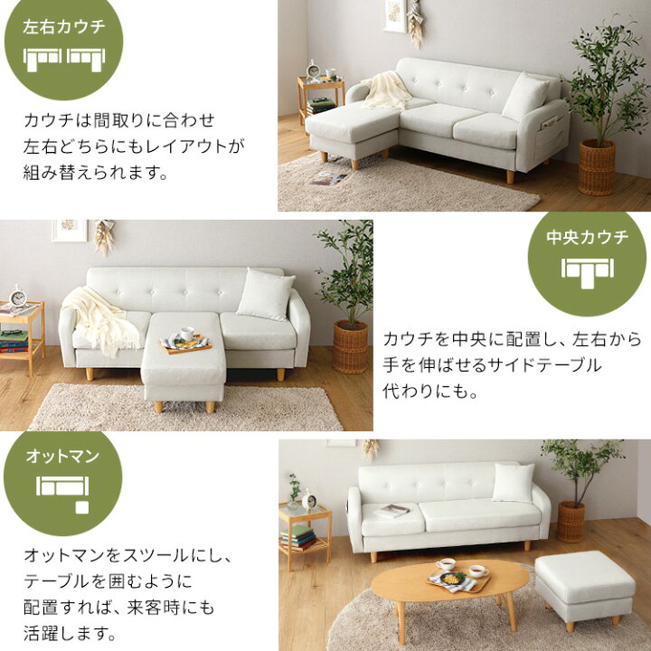 楽天市場】【枚数限定☆全品10％OFF！12日限定】3人掛けカウチソファ 