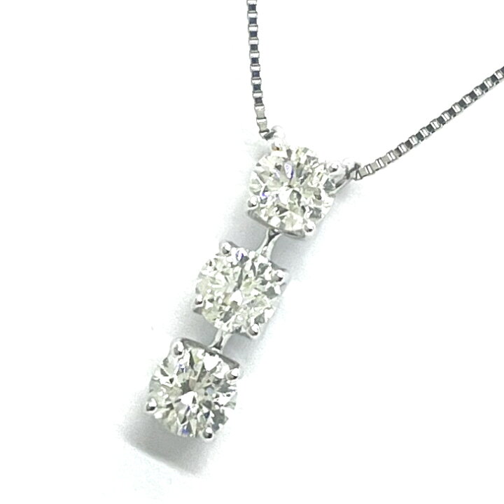 楽天市場】ダイヤネックレス 1.02ct Pt900/Pt850 【中古】トリロジー 3  