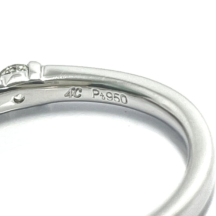 楽天市場】4℃ / ヨンドシー ダイヤリング 0.585ct Pt950 10号 【中古  