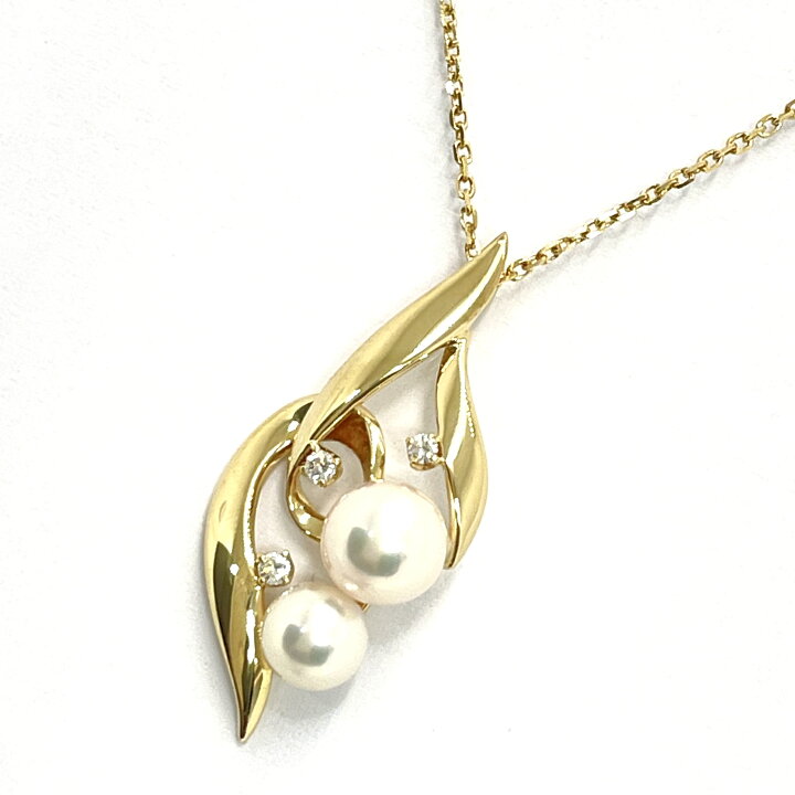 楽天市場】MIKIMOTO / ミキモト パールダイヤネックレス K18YG 5.8~6.8 