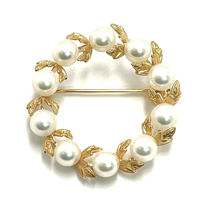 楽天市場】MIKIMOTO / ミキモト パールブローチ K18YG 5.8~6.0mm 