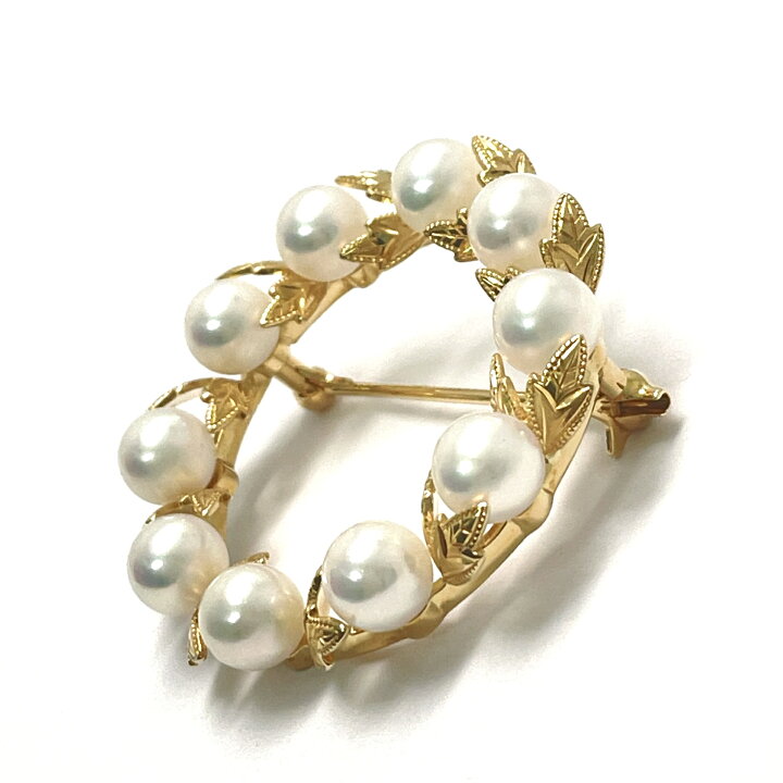 楽天市場】MIKIMOTO / ミキモト パールブローチ K18YG 5.8~6.0mm 
