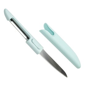 ピーラー 縦型 皮むき器 ナイフ 2in1 ケース付き 果物 野菜 皮剥き キッチンツール 多機能 調理器具 便利グッズ