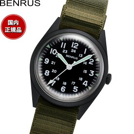 【店内ポイント最大40倍！5月30日！】ベンラス BENRUS 腕時計 メンズ DTU-2A/P-BKKH ミリタリーウォッチ 復刻モデル ブラック/カーキ