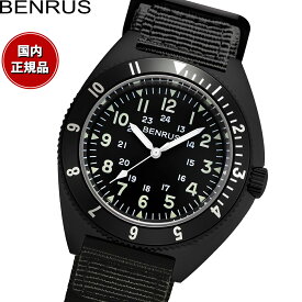 【店内ポイント最大40倍！5月30日！】ベンラス BENRUS 腕時計 メンズ コンバットシリーズ TYPE-II BK COMBAT BK ミリタリーウォッチ ブラック/ブラック
