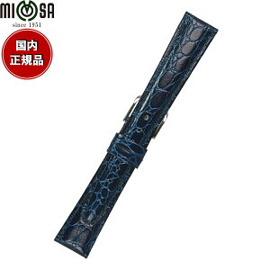 【店内ポイント最大42倍!11月1日!】ミモザ MIMOSA 腕時計 替えバンド ベルト メンズ RA型押ワニ カーフ 18mm ネイビー/シルバー 時計 時計バンド 時計ベルト 革 牛革