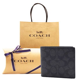 【コーチ箱 紙袋付き ギフト ラッピング無料】コーチ 財布 COACH メンズ財布 シグネチャー 二つ折り財布 コインケース付き CY-406 QMMI5 CR428【新作モデル】【コ−チ財布】【COACH財布】【サイフ さいふ】【楽ギフ_包装】