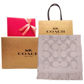 【コーチ箱 紙袋付き ラッピング無料】コーチ マフラー 新作モデル カシミヤブレンド シグネチャー ロゴ マフラー レディース CU-807 C2J 0NE グレー×ライトグレー【COACH コーチ】【2025 新作モデル・新品】【楽ギフ_包装】【コンビニ受取対応商品】【あす楽】