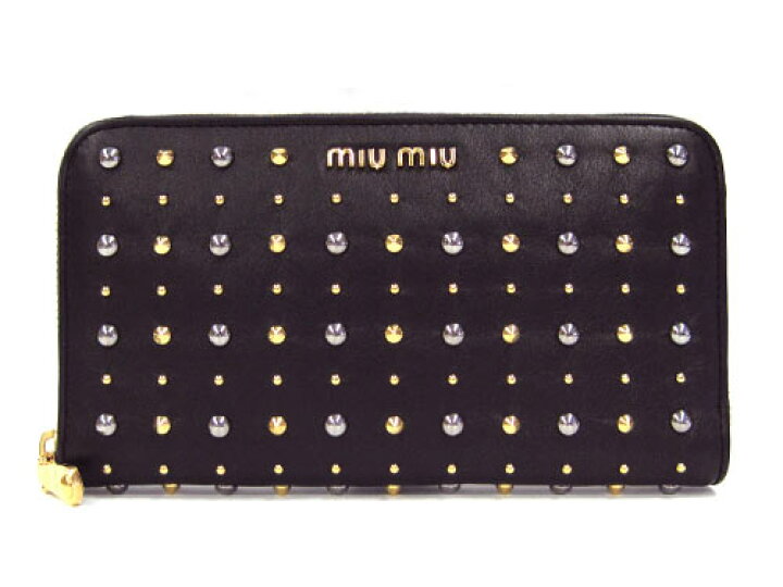 楽天市場】ミュウミュウ miu miu 財布 【送料無料】 レザー スタッズ  