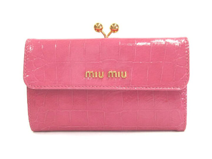 楽天市場】ミュウミュウ miu miu 財布 クロコ型押しレザー がま口付き 
