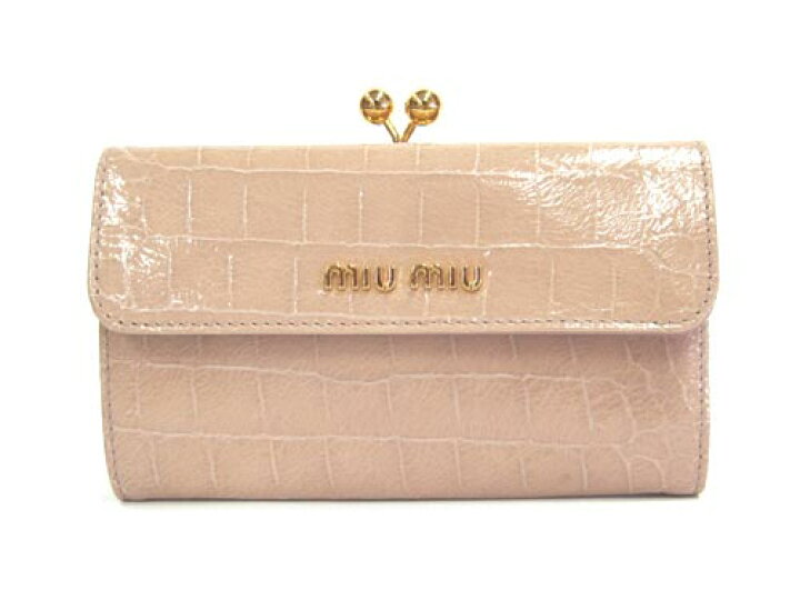 楽天市場】ミュウミュウ miu miu 財布 クロコ型押しレザー がま口付き 