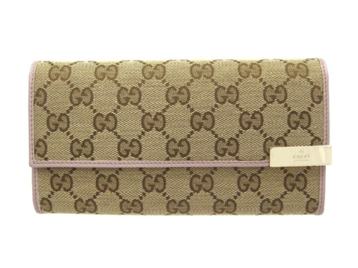 楽天市場】グッチ 長財布 GUCCI レザー 二つ折り長財布 GGキャンバス 