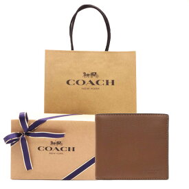 【コーチ箱 紙袋付き ギフト ラッピング無料】コーチ 財布 COACH メンズ財布 ブランド 財布 カーフ レザー 二つ折り財布 コインケース付き CR378 SAD ブラウン ブランド サイフ【新作モデル】【コ−チ財布】【COACH財布】【サイフ さいふ】【楽ギフ_包装】