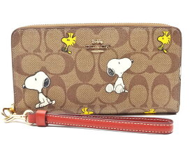 【コーチ箱 紙袋付き ギフト包装無料】コーチ COACH 財布 シグネチャー スヌーピー ウッドストック PEANUTS ラウンドファスナー長財布 CE-705 IMT10【新作 限定モデル・新品】【COACH コーチ 財布】【楽ギフ_包装】【コンビニ受取対応商品】【あす楽】