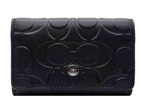 【コーチ 紙袋付き ギフト包装無料】コーチ キーケース シグネチャー レザー キーケース CX-143 76986 QB/BK ブラック【ブランド キーケース】【新作モデル・新品】【COACH コーチ】【ブランド キーケース】【楽ギフ_包装】【コンビニ受取対応商品】