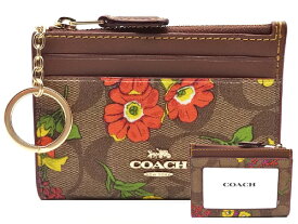 【コーチ箱 紙袋付き ギフト包装無料】COACH コーチ コインケース パスケース 小銭 定期 シグネチャー フラワー プリント CR-823 IME7V【新作モデル・新品】【COACH コーチ】【楽ギフ_包装】【コンビニ受取対応商品】【あす楽】