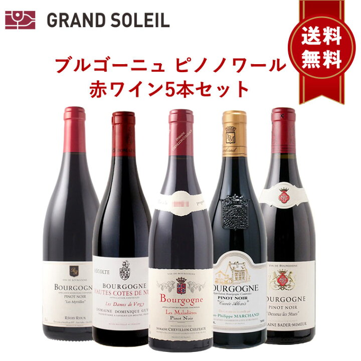楽天市場】\ 送料無料 / ブルゴーニュワイン ピノ ノワール 赤 5本 